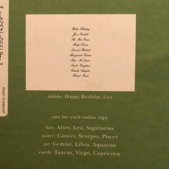 NIB Kate Spade Zodiac Birthday Cards/Envelopes - Picture 6 of 7